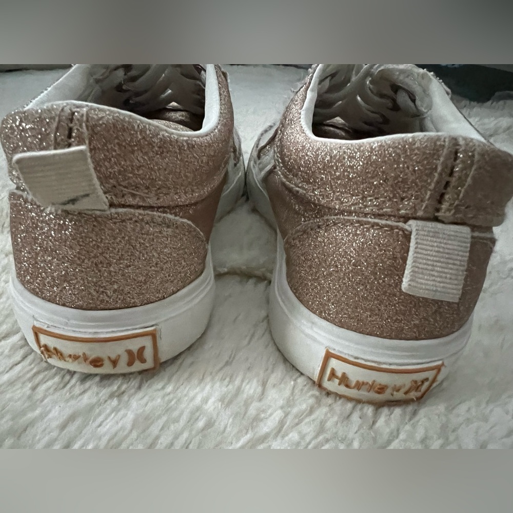 Hurley Girl’s Glitter Light Pink Shoes Size 10 - Picture 6 of 7